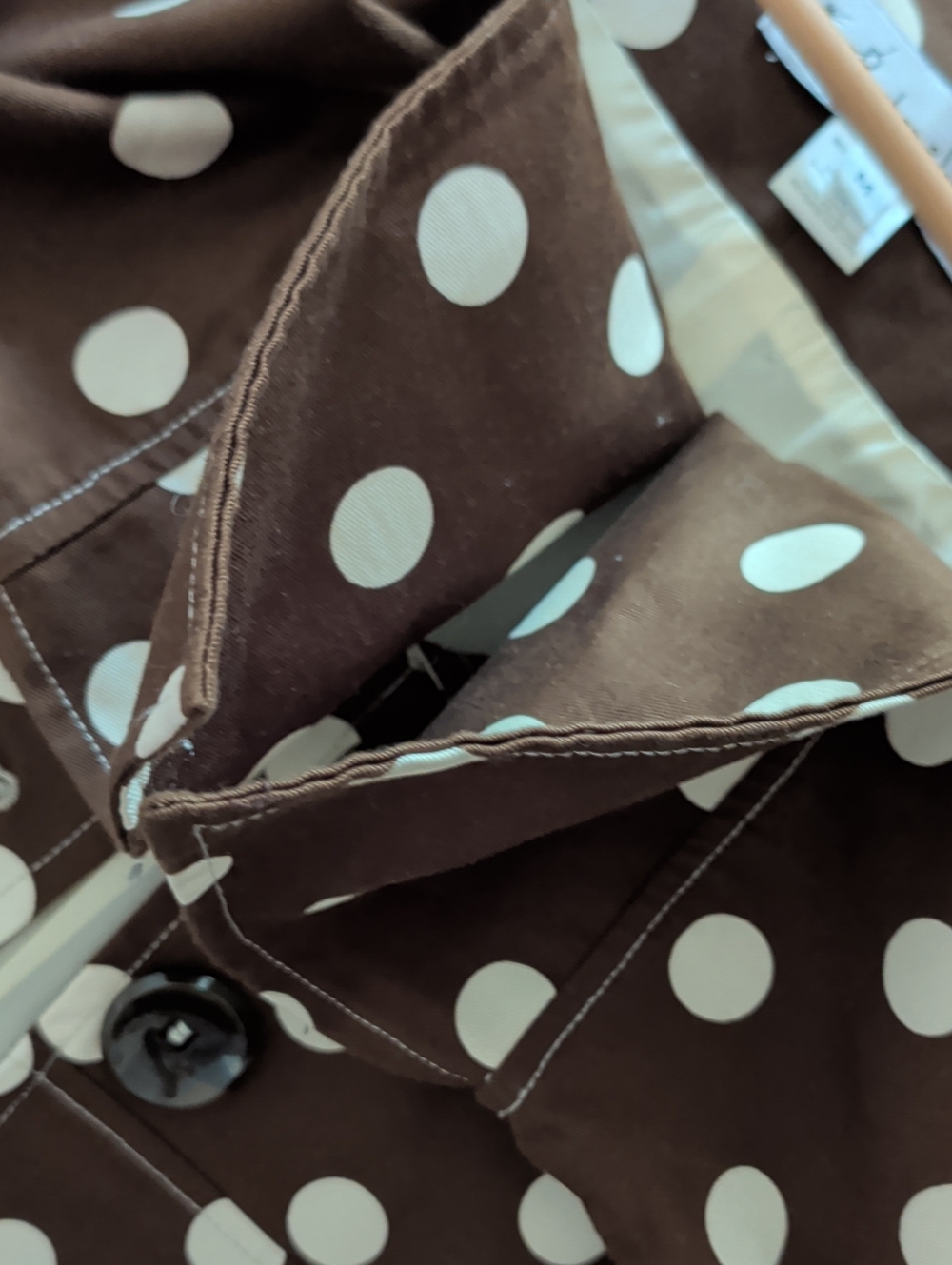 Beeboo & Wally NY Brown Polka Dot Crop Jacket with Contrast White Dots - Picture 7 of 9